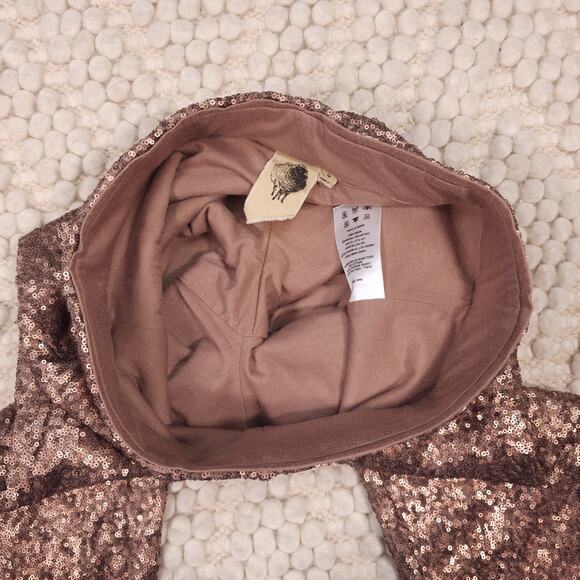 Bronze Shiny Sequin Pants Sz Small - Picture 5 of 8